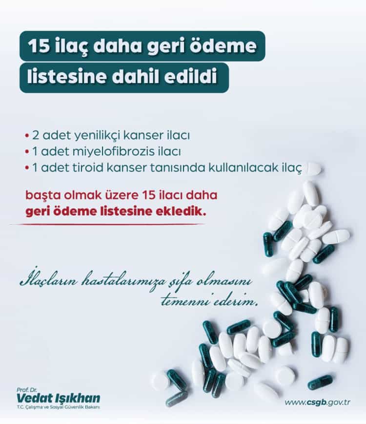 SGK’dan 15 İlaca Geri Ödeme: Kanser ve Kronik Hastalıklarda İlaç Erişimi Artıyor